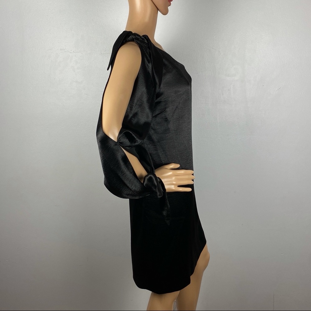 REBECCA MINKOFF REVOLVE BLACK SATIN ONE-SHOULDER MINI DRESS - Picture 4 of 10